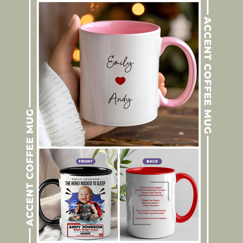 Custom Baby Thor Mug – Funny Personalized Mug for Mom from Baby | Hero I Rocked to Sleep